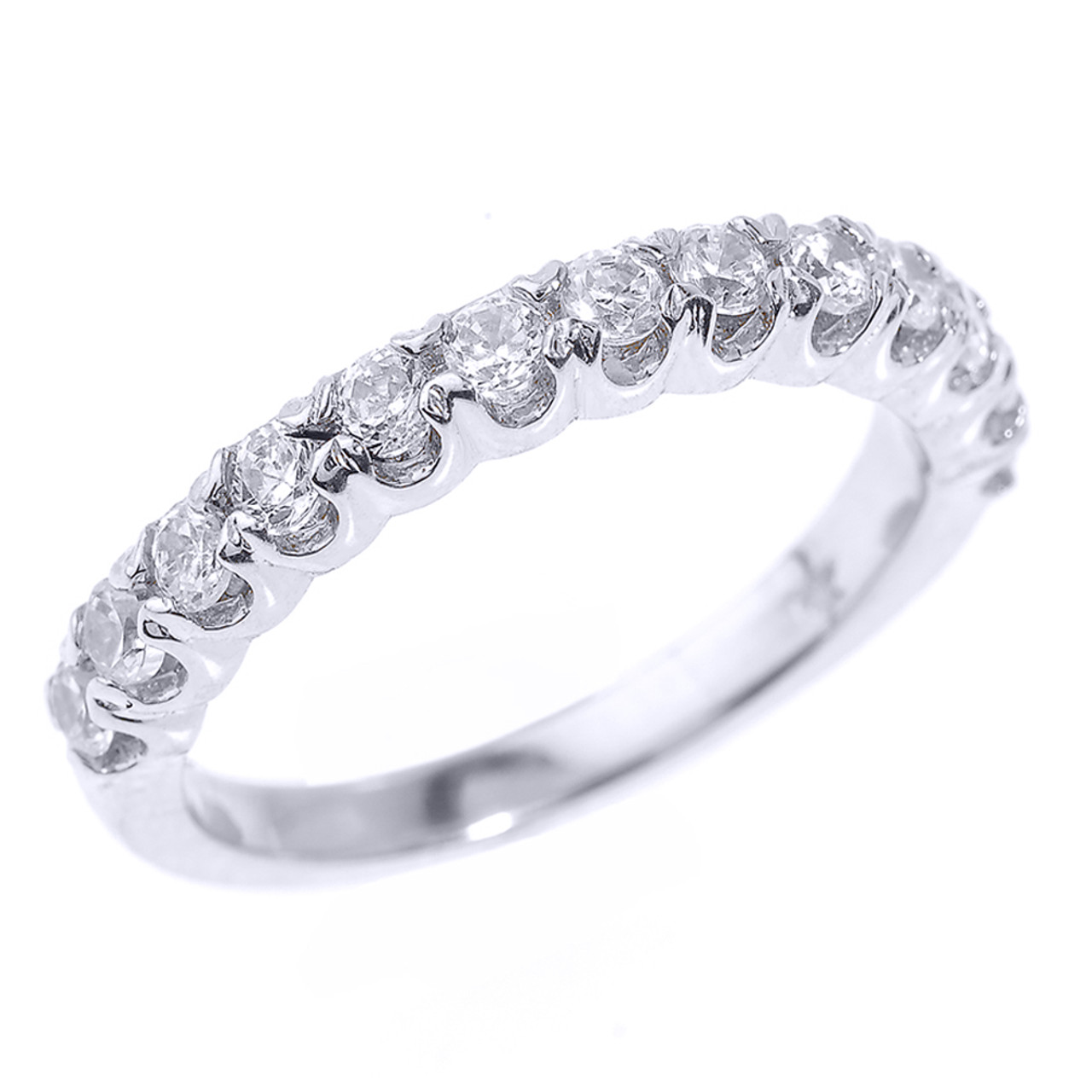 White Gold Cubic Zirconia Wedding Band   QKE901W  50524.1497656014 