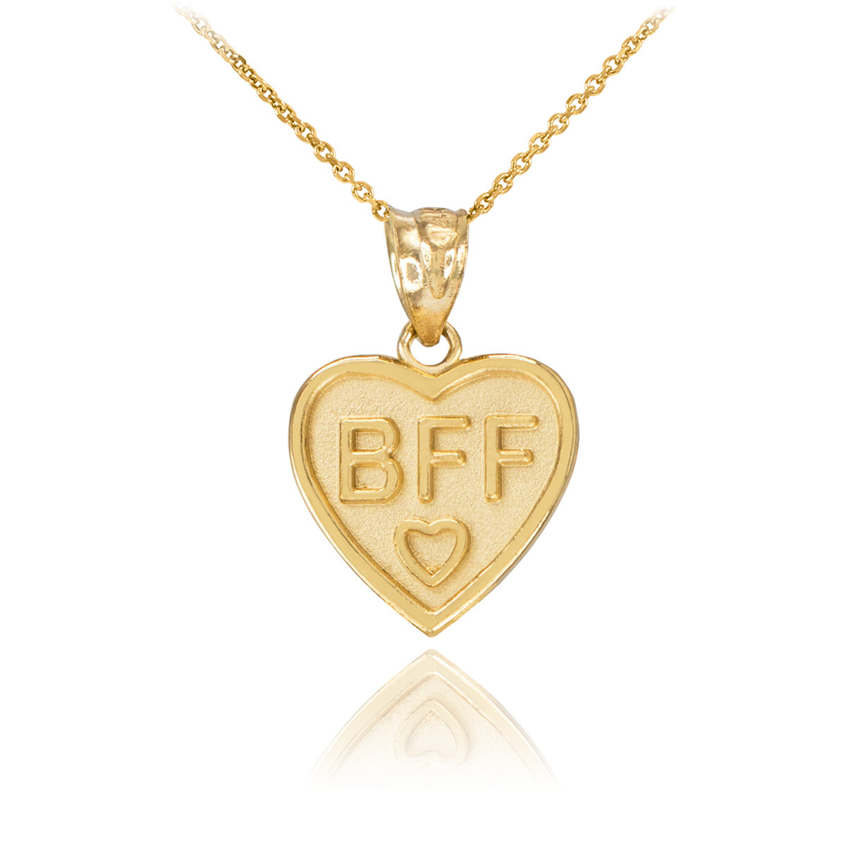 Gold 'BFF' Heart Pendant Necklace Set