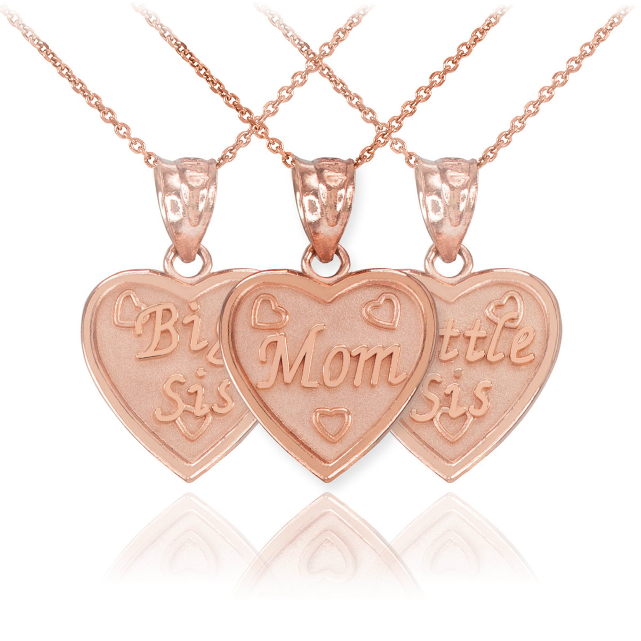 3 Pcs/set Heart Necklace Big Sis Mom Little Sis Carved Pendant For Mother's  Day Gifts Women Jewelry Charms Family Daughter - Necklace - AliExpress