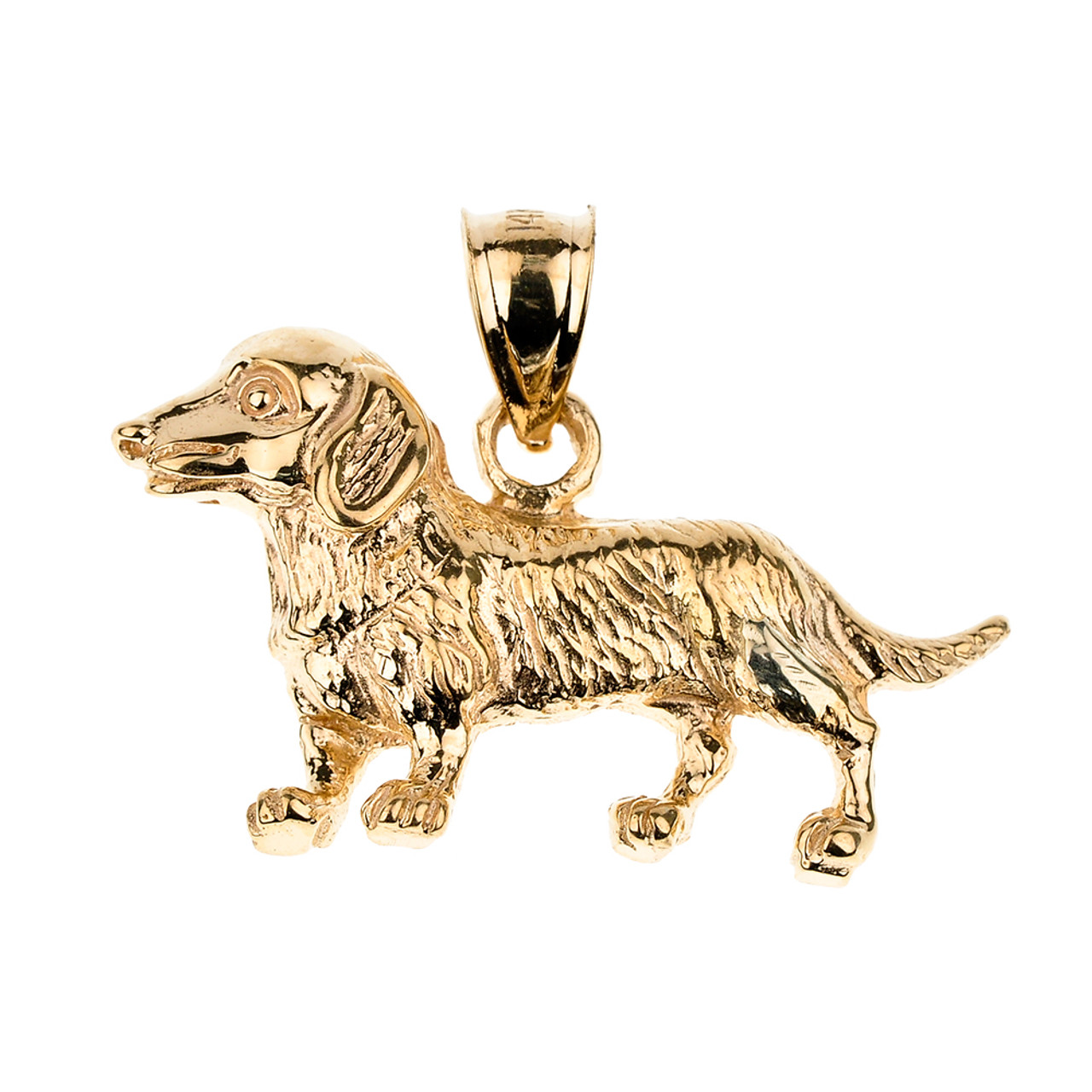 Gold Dachshund Dog Pendant Necklace | Gold Weiner Dog Dachshund