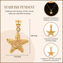 Gold Starfish Pendant Necklace (Available in Yellow/Rose/White Gold)