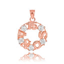 14K Rose Gold 15 AÃ±os CZ Pendant Necklace