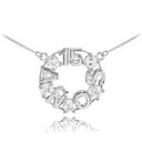 14K White Gold 15 Años CZ Necklace