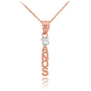 14K Two Tone Rose Gold 15 Años Pendant Necklace