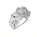 .925 Sterling Silver Men's Timeless Knight Solid Nugget Ring