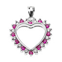 Sterling Silver Cubic Zirconia Open Heart Pendant Necklace