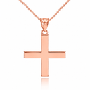 Gold Greek Cross Pendant Necklace (Available In Yellow/Rose/White Gold)