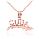 Gold CUBA  Pendant Necklace(Available in Yellow/Rose/White Gold)