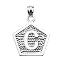 Sterling Silver Initial "C" Engravable Pentagon Shape Pendant Necklace