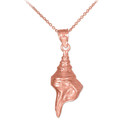 Rose Gold Conch Shell Pendant Necklace