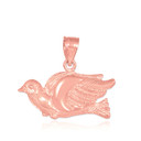 Rose Gold Flying Dove Pendant Necklace