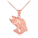 Rose Gold Sea Bass Pendant Necklace