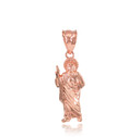 Solid Rose Gold San Judas Pendant