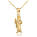 Solid Yellow Gold San Judas Necklace