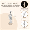 Sterling Silver Santa Muerte Charm Pendant Necklace