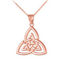 Rose Gold Triquetra Trinity Knot Pendant Necklace