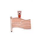 American Flag Rose Gold Charm Pendant Necklace