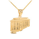 Gold San Francisco Cable Car Pendant Necklace