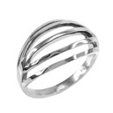 Solid White Gold Layered Ring