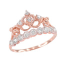 Rose Gold CZ Crown Ring