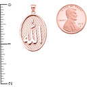 Rose Gold Allah Oval Pendant Necklace