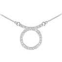 14K White Gold Taurus Zodiac Sign Diamond Necklace