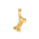 Solid Rose Gold Dog Bone Pendant Necklace