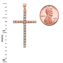 Rose Gold Diamond Cross Pendant Necklace