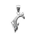 Sterling Silver Diamond Dolphin Pendant Necklace