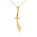 Yellow Gold Scimitar Sword Necklace