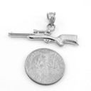 925 Sterling Silver Scope Sniper Rifle Pendant Necklace