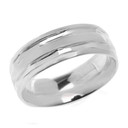 White Gold Comfort Fit Modern Wedding Band