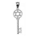 Sterling Silver Star of David Key Pendant Necklace