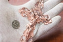 Men's Solid Rose Gold Extra Large Cross Pendant