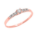 Fine Dainty Diamond Engagement Ring in Rose Gold
