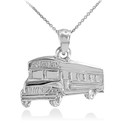 925 Sterling Silver School Bus Pendant Necklace