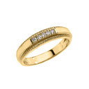 Yellow Gold Diamond Wedding Band Ring For Women