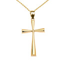 Yellow Gold Beautiful Cross Pendant Necklace