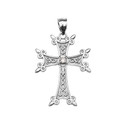 Sterling Silver Elegant Armenian Cross CZ Religious Pendant