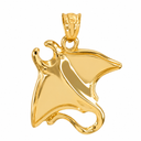 Fine Gold Sting Ray Pendant Necklace  (Available in Yellow/Rose/White Gold)