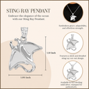 .925 Fine Sterling Silver Sting Ray Pendant Necklace