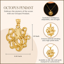 Gold Octopus Ocean Pendant Necklace (Available in Yellow/Rose/White Gold)