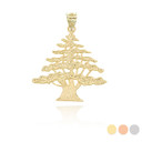 Yellow Gold Lebanese Cedar Tree Pendant