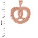 Rose Gold Love Heart Pretzel Pendant Necklace