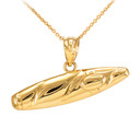 Solid Gold Cigar Pendant Necklace (Available in Yellow/Rose/White Gold)