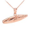 Solid Rose Gold Cigar Pendant Necklace