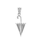 White Gold Retracted Umbrella Pendant Necklace