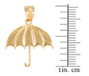 Gold Open Umbrella Pendant Necklace (Available in Yellow/Rose/White Gold)