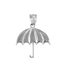 White Gold Open Umbrella Pendant Necklace