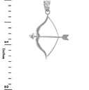 Sterling Silver Bow and Arrow Pendant with measurement